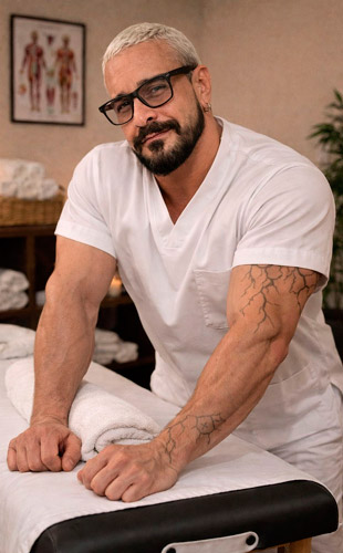 Miguel Masajista Masculino en Microcentro. Masoterapeuta especializado en técnicas relajantes, descontracturantes y deportivas ideales para eliminar las tensiones y contracturas musculares. Te recibo en mi espacio y también atención en domicilio y hoteles de turismo. Servicio de ducha. Atención hombres. Reserva de turnos. Masajistas Masculinos Hombres en Microcentro CABA Buenos Aires Argentina Masajes Masajistas Top